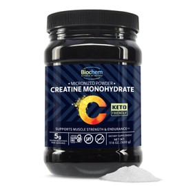 Biochem Micronized Creatine Monohydrate Powder – Muscle Strength & Endurance Support – Clean, Vegan Formula – Certified Gluten Free, K-Parve & Keto – 17.6 oz - 100 Servings