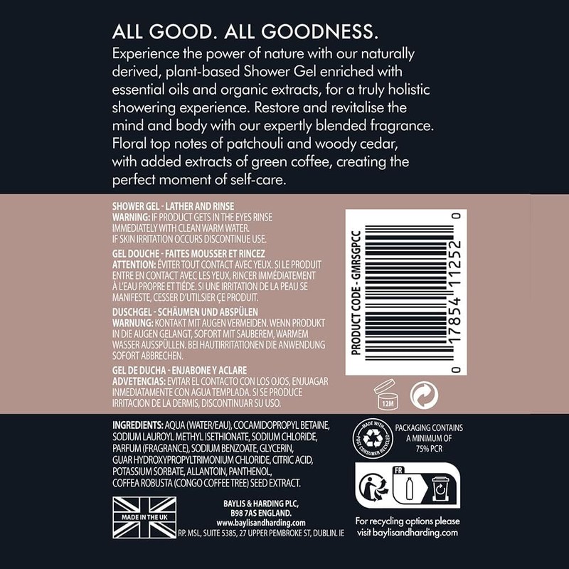 Baylis & Harding, Goodness Men, Patchouli, Cedar & Cypress, Duschgel,