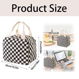 Yharnamite Cute Corduroy Insulated Lunch Bag, Reusable Thermal Tote Bags, Portable Thermal Cooler Bag, Leakproof Lunch Bags for Work, Picnic, School & Travel(C)