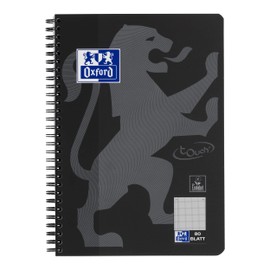 Oxford Touch College Notepad B5 (17.6 x 25 cm) Squared with Margin 160 Pages Black Pack of 1