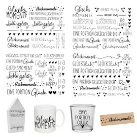 FloraVigo Rub On Sticker Approx. A5 19 x 14 cm Saying Decoration for Birthday, Keraflott, Wedding, Home, Wiping Film for Furniture, Glass, Wood, Photo Album, DIY Decoration, Sticker Aesthetics (4