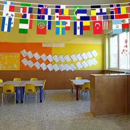 200 Countries String Flag, World Country Flags Bunting Banner, 190 ft International Flags Bunting Banner Decoration for School Party Sports Clubs Game Events Grand Opening