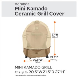 Classic Accessories Veranda Water-Resistant 21 Inch Kamado Mini Ceramic BBQ Grill Cover