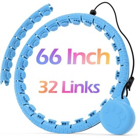 Infinity Fitness Weighted Hula Circle with 32 Links (66 Inch), Sweet Weight Ball for Adults, Smart Exercise Equipment for Women Calisthenics Tools - Color: 32 Links-BLUE