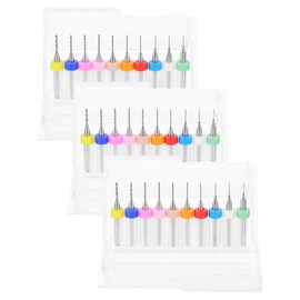 sourcing map 3 Set (30pcs) PCB Drill Bit Set 1/8" Shank 0.3mm-1.2mm Tungsten Carbide Micro Twist Drill Bits Tools for Print Circuit Board Jewelry Plastic Wood Soft Metal