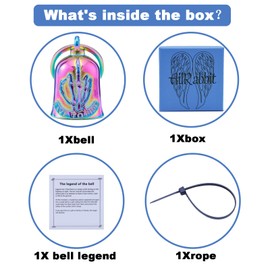 Motorcycle Bell - Motorcycle Bell Hanger,Biker Bells Protect The Rider Motorcycle Accessories (Cross) (Wings up Cross Silver Black)