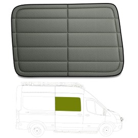 VANNCAMP Extra-Thick Sliding Door Window Cover for Ford Transit Medium/High Roof, 2015-current, Magnetic Insulated Blackout Window Sunshade, Foldable Design, 4 Season