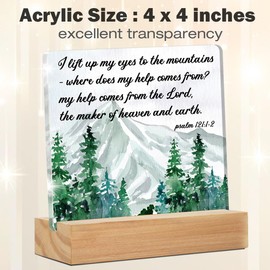 Bible Verse Desk Decor Religious Christian Mountain Matthew 7:25 Acrylic Sign Home Office Decoration Gift