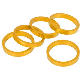 X AUTOHAUX 5 Pcs 5mm Bike Headset Spacer Bicycle Aluminium Alloy Handlebar Stem Spacers Fork Washer Fit 11/8inch Stem Gold Tone