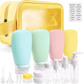 【客室乗務員推薦】Noideeer 2023年新型トラベルボトル トラベルセット シリコン 18点セット 【液漏れを防ぐ特殊ストラップ設計】 TSA認定シャンプーボトル 旅行用シャンプー 詰め替えボトル