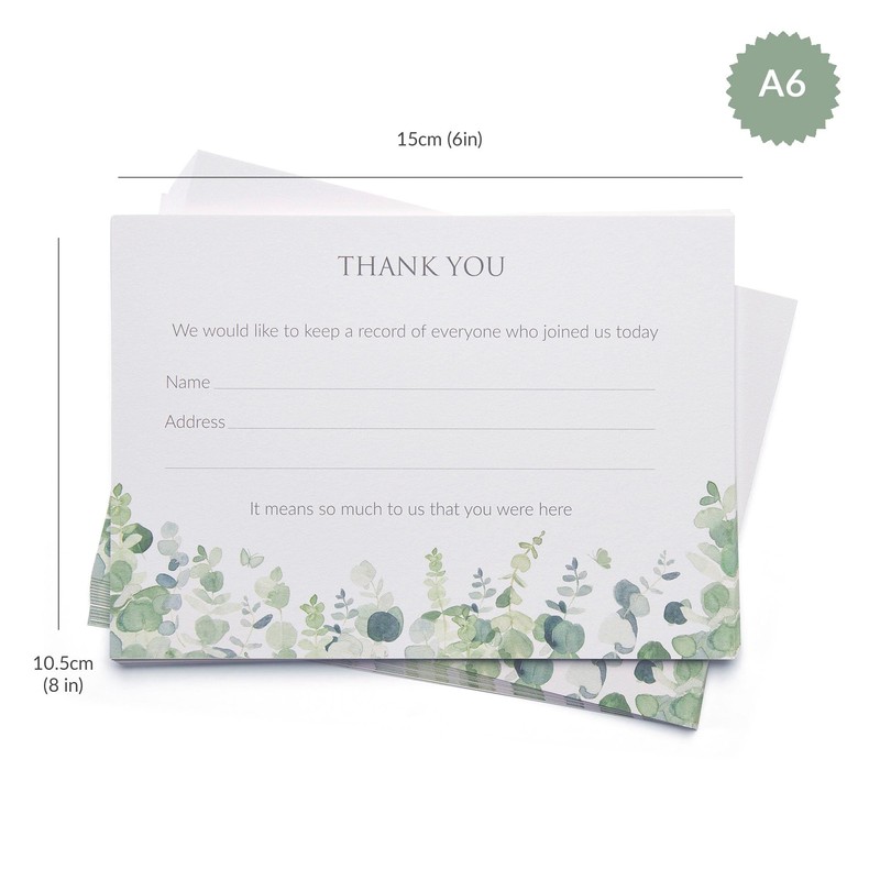 ANGEL & DOVE Pack of 25 Funeral Attendance Cards -