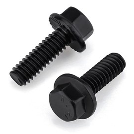 Glvaner 1/4-20 x 3/4" (25 pcs) Stainless Steel Serrated Flanged Hex Head Bolts Bolts, 18-8 (304) Stainless Steel, Full Thread, Black Coated