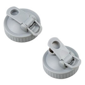 2 Pack Wide Mouth Flip Cap Mason Jar Lids for Mason Jars - Airtight Sealing, Leak-Proof Design, and Convenient Pouring Spout (Jars Sold Separately) (Gray)