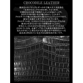 BlissLeather Genuine Crocodile Coin Case, Divider, Coin Purse, YKK Zipper, Card Holder Included, Made in Japan, Black