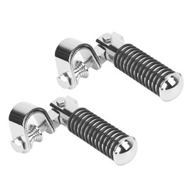 Reposapiés para motocicleta, par de estribos, soporte de reposapiés con abrazadera de motor de 1 pulgada, protector de barra de choque, apto para universal (color acero inoxidable)