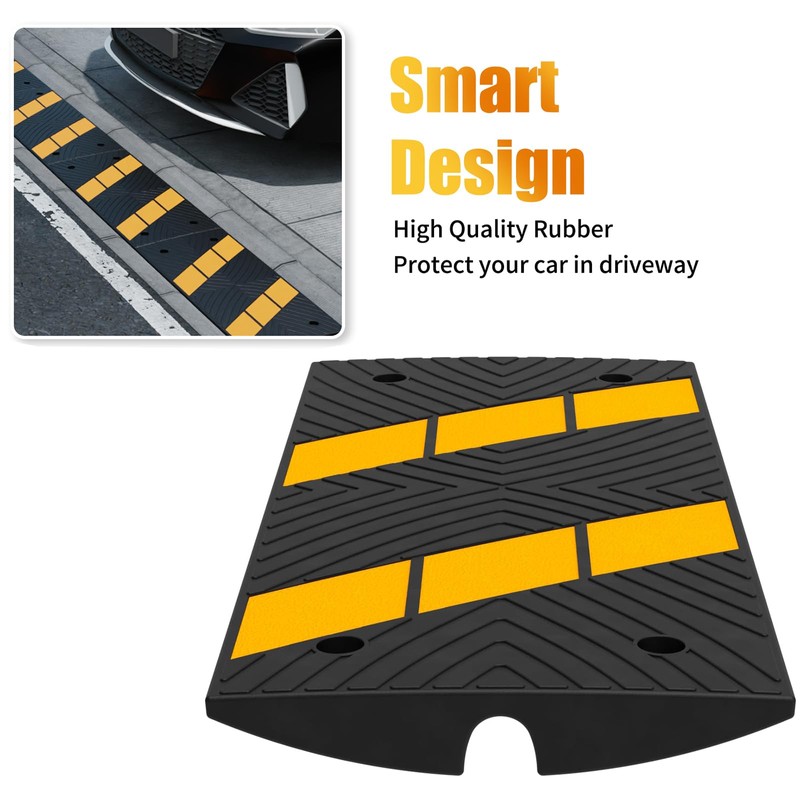 BESEA Car Driveway Ramps Rubber Curb Ramp 22000lbs Load Capacity