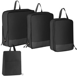Miaglury 4 Set Compression Packing Cubes for Suitcases Backpack, Expandable Travel Cubes for Packing with Shoes Bag, Waterproof Tear-resistant Suitcase Organiser Bags for Carry On Luggage,Black