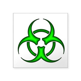 CafePress Neon Green Biohazard Symbol Oval Sticker Square Bumper Sticker Car Decal