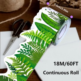 59FT Bulletin Board Borders, Green Leaves Patterns Trim for Classroom, School, Office Chalkboard Bulletin Board Wall Window Door Decor