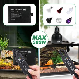 LUCKY HERP Reptile Dimming Thermostat, PID Heat Lamp Temperature Controller with LED Digital Screen for Reptile Heat Lamp Heat Mat & Heaters, Support ℉/℃, Memory Function