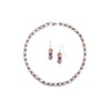 Anthony Vincent Regalo Moda Collar y Aretes Blanco Rosa Salmon.