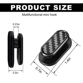 KVAEY 4 PCS Car Mini Hooks, Self-Adhesive Multifunctional Hanging Car Storage Hooks on Dashboard, Universal Vehicle Hook Stickers for Keys Mask Charging Cable, Car Accessories (Carbon Fiber)