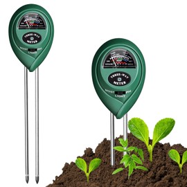 Taufe Bodentester 3 in 1,Boden PH-Messer,Feuchtigkeitsmessgerät Pflanzen,PH Bodentest Messgerät,mit PH/Feuchtigkeit/Luftfeuchtigkeit/Licht,Bodenmessgeräte,für Gartenarbeit,Rasen,und Outdoor-Pflanz