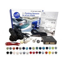 Dolphin DPS450F Front Parking Sensors In 32 Colours 4 Ultrasonic Radar Sensors Kit Audio & Display Alert System Matt & Gloss Black +30 More Colours (Storm Grey)