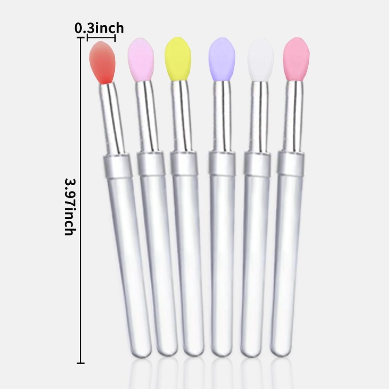 Lip Brush, 6PCS Silicone Lip Applicator Reusable Lip Mask Applicator,