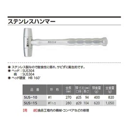 Awesome Etched Industrial Stainless Steel Hammer # 1 SUS – 10