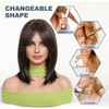 Esmee Short Straight Dark Brown Bob Wigs with Curtain Fringe