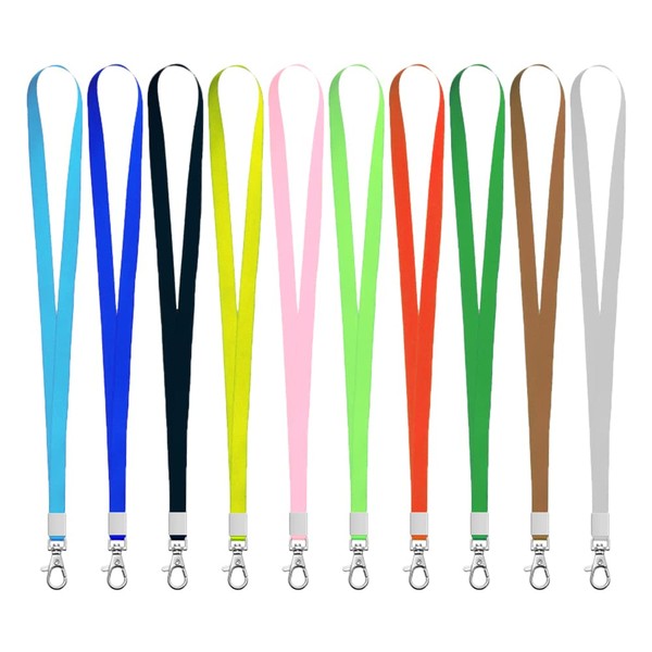 XHNFCU Pack of 20 Colourful Lanyards with Rotating Metal Clip