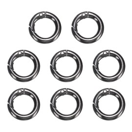 sourcing map 8pcs Spring O Ring Clip, Metal Spring Clasp Key Ring, 20mm / 3/4-inch Round Keychain Snap Buckle Accessories for Purse Shoulder Bag Lanyard Leather DIY Crafts, Gunmetal