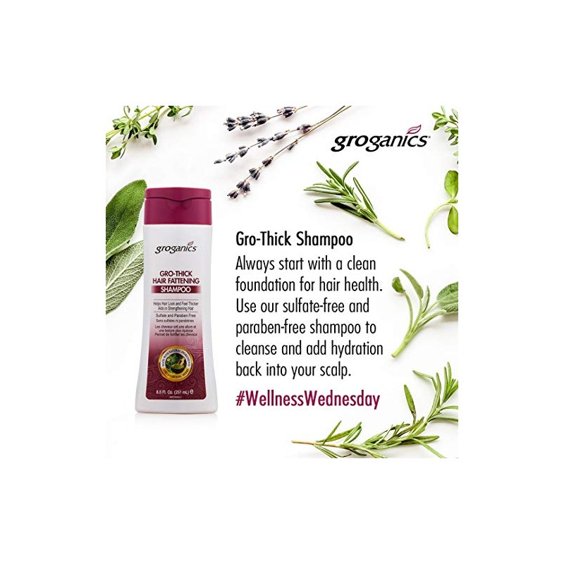 Groganics DHT growthick hair fattening shampoo 236.57ml