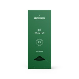 J. Hornig Bio Kräutertee, Kräutertee im Premium Pyramidenteebeutel, frischer & leicht süßlicher Geschmack, bio-zertifiziert, 25 biolgisch abbaubare Teebeutel