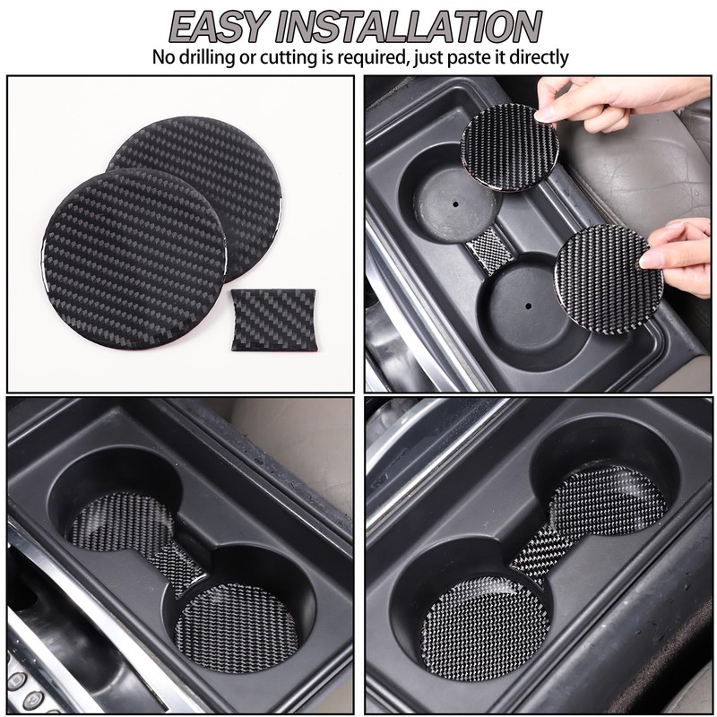 Lcojicep Car Central Control Cup Holder Panel Sticker Compatible with