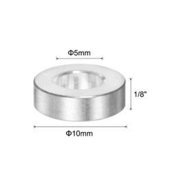 uxcell 20pcs Aluminum Spacer 5mm Bore 10mm OD, 1/8" Length Screw Standoff Bushing Plain Finish Round Spacer for M5 Screws Bolts and Rods