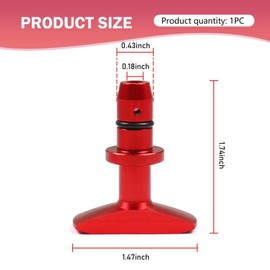 Shakas T-Shape Dipstick Handle, High Hardness Alloy with Sealed Rubber Ring Oil Gauge Handle, Portable Tuning Accessories, Compatible with 1999-2011 Ford Mustang GT V8 GT500 (Red)