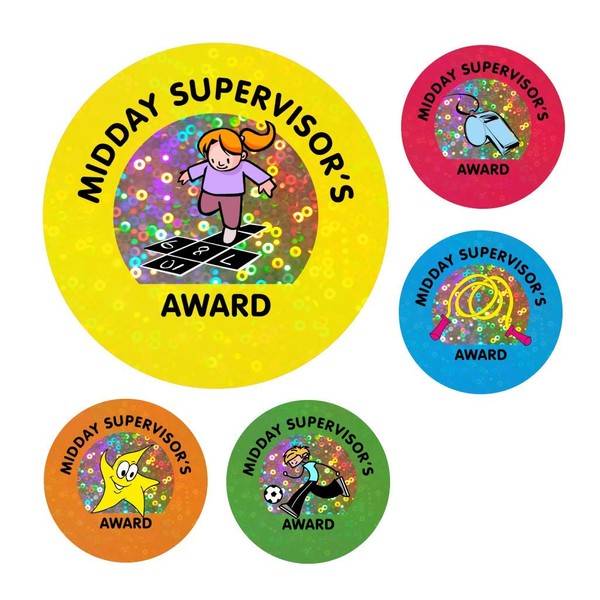 School Stickers Sparkly Midday Supervisors Award Stickers