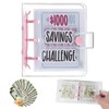 $1000 Money Saving Challenge Binder with 25 Envelopes - Budget Planner Savings Book for Cash Envelope System - Portable Mini Savings Challenge Tracker for Budgeting Goals (Pink)