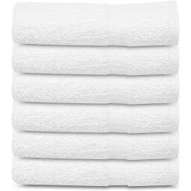 Paquete de 6 toallas de baño "22x44" blanco algodón juego de toallas baño piscina gimnasio toallas playa