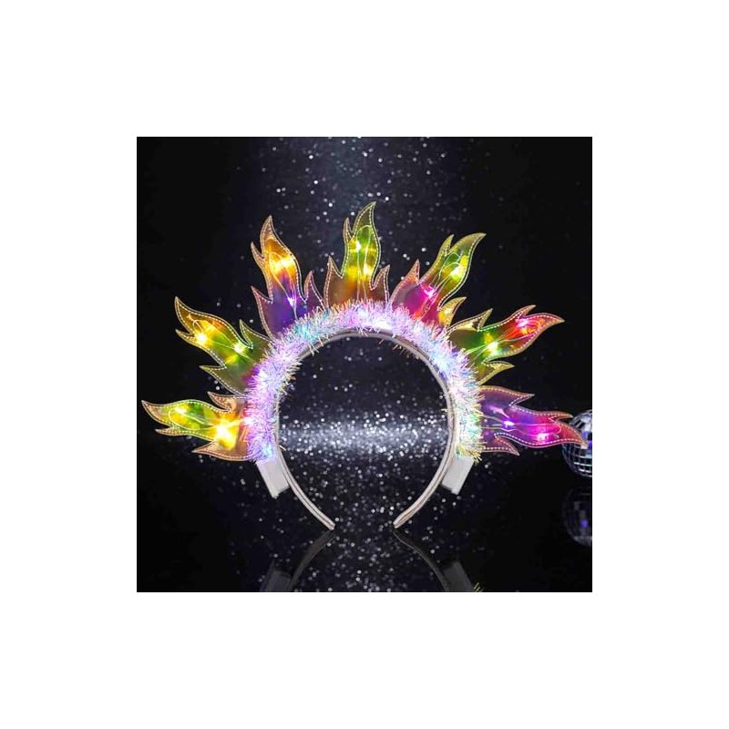 DRESBE - Diadema con luz y llama, para mujer, diseño