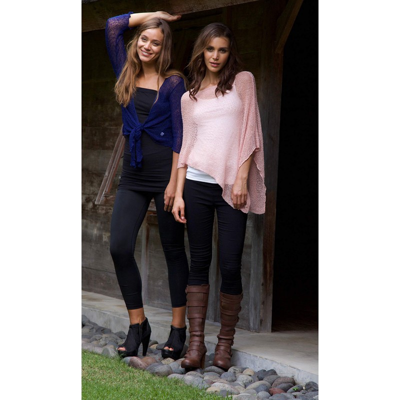 SHU-SHI - Women's Poncho Top - Transparent - Lightweight Knitted