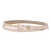 Damara Womens Elegant Slim Metal Keeper Prong Buckle Waist Belt,Beige