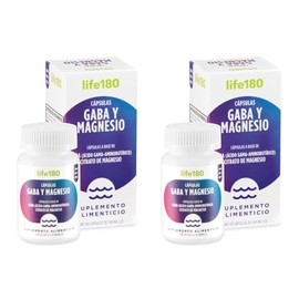 Life180 Dúo GABA con Citrato de Magnesio Pack de 2 Piezas, 60 Cápsulas C/U | Suplemento Alimenticio Relajación de Mente y Cuerpo para un Mejor Descanso