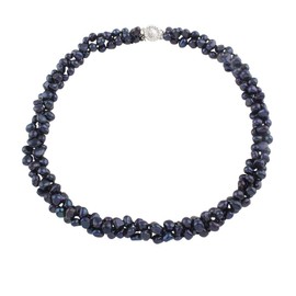 Treasure Bay Chunky Multi Strand 6mm Natural Freshwater Baroque Pearl Necklace (Black)