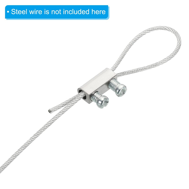 PATIKIL Steel Wire Rope Cable Clamp, 25 Pack M3 Double