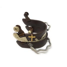 AJ Tack Men's Antique Brown Praying Cowboy Bumper Spurs