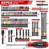 Geinxurn Impact Screwdriver Bits Set, Magnetic S2 Steel Phillips/Square/Torx/Hex 82Pieces
