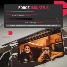BDFHYK C16-20877 23inch 165N/37LBS Gas Shocks Struts Lift Support for Leer Camper Shell Rear Topper Window Pickup Cap Canopy Toolbox Cabinet Lid Motorhome Door Gas Springs Set of 2